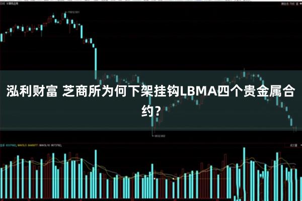 泓利财富 芝商所为何下架挂钩LBMA四个贵金属合约？
