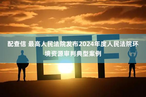 配查信 最高人民法院发布2024年度人民法院环境资源审判典型案例