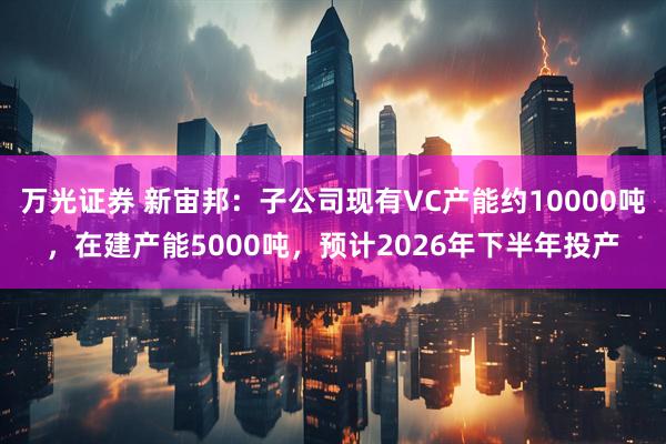 万光证券 新宙邦：子公司现有VC产能约10000吨，在建产能5000吨，预计2026年下半年投产